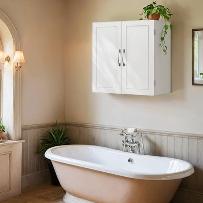 Bathroom Wall Cabinet, Wall-Mounted Bathroom Storage Cabinet, 18 x 60 x 60 cm - image 1