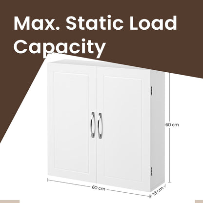 Bathroom Wall Cabinet, Wall-Mounted Bathroom Storage Cabinet, 18 x 60 x 60 cm - image 3