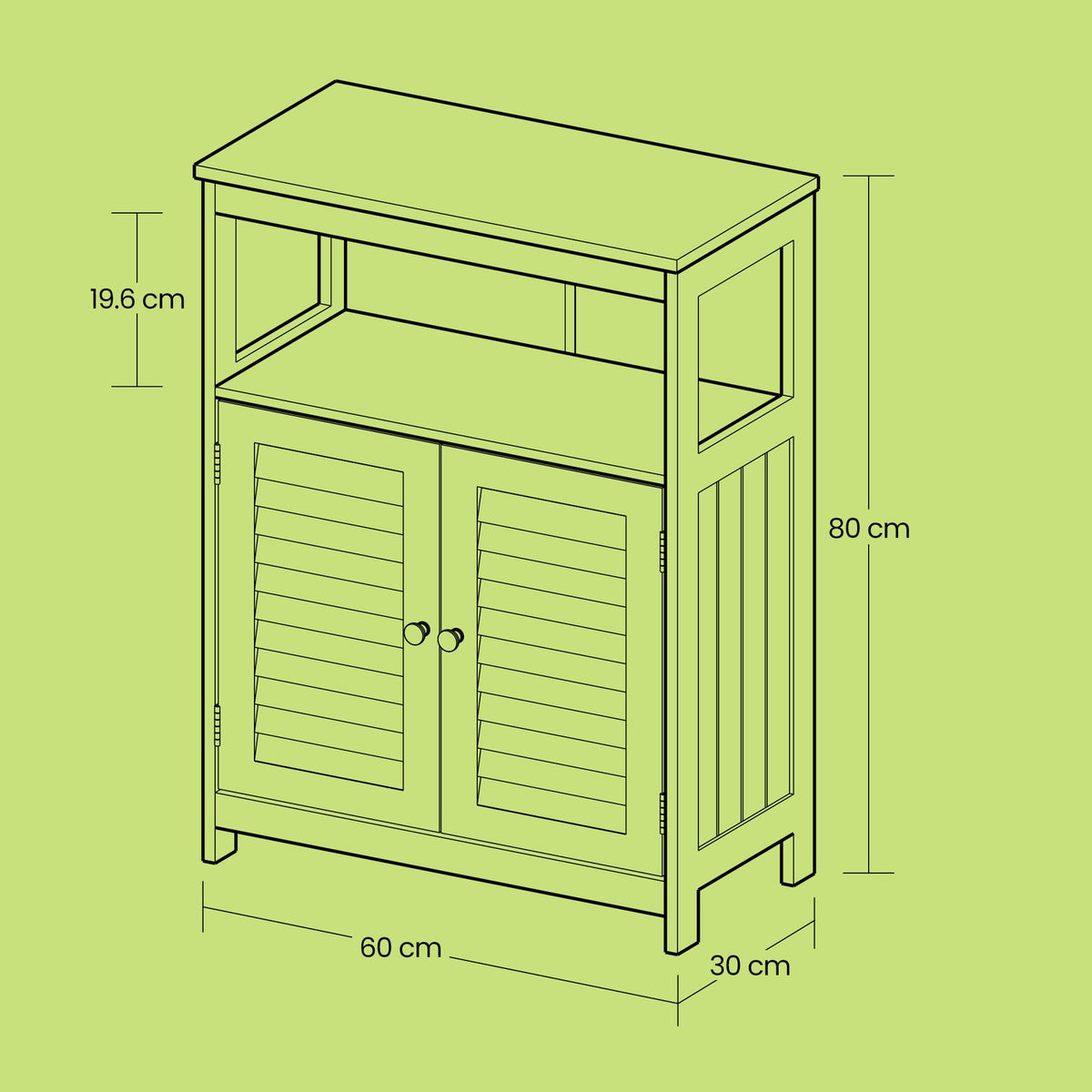 Bathroom Floor Cabinet Freestanding Storage Organiser Rack, Kitchen Cupboard - image 6