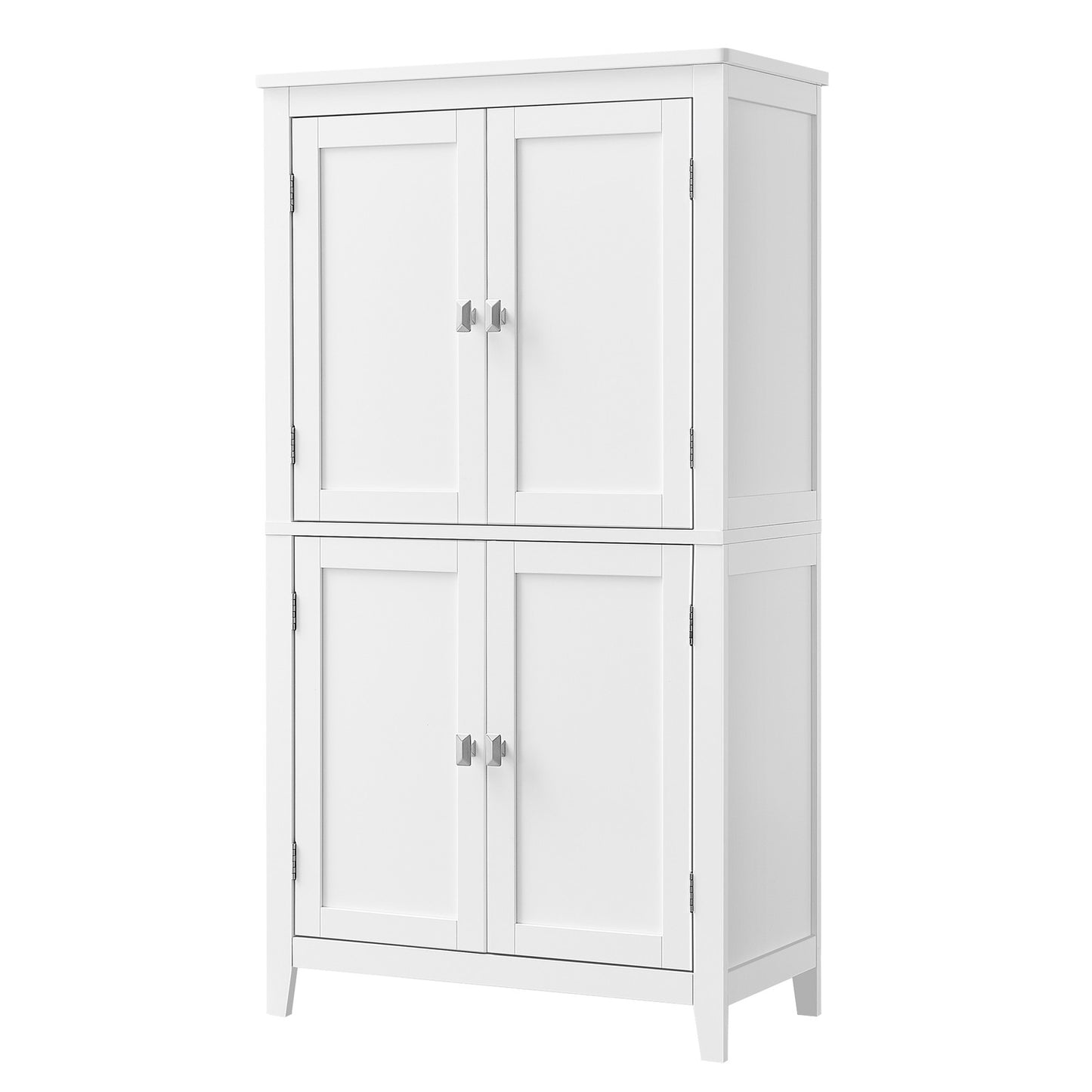 Freestanding Bathroom Storage Cabinet, Bathroom Organiser with Doors, Adjustable Shelves, White - image 7