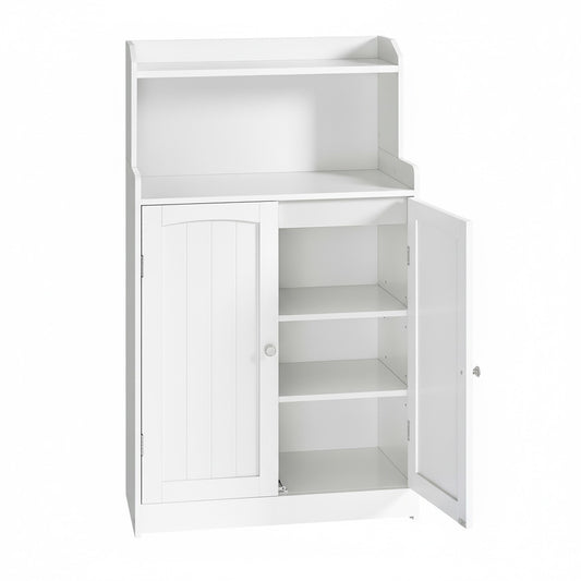 100 cm Tall Bathroom Floor Cabinet, Bathroom Storage Cabinet with 2 Doors, 2 Adjustable Shelves - image 1
