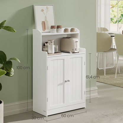 100 cm Tall Bathroom Floor Cabinet, Bathroom Storage Cabinet with 2 Doors, 2 Adjustable Shelves - image 3