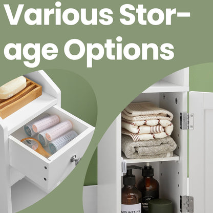 Toilet Paper Holder with Storage Cabinet, Small Bathroom Storage Unit - image 4