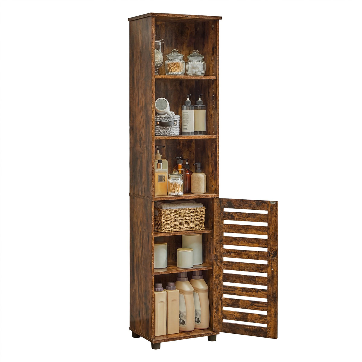 Freestanding Tall Bathroom Storage Cabinet, Bathroom Floor Cabinet, with Open Shelves, Adjustable Shelves - image 2