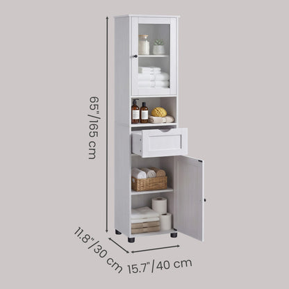 Tall Bathroom Cabinet, Slim Bathroom Storage Cupboard - image 3