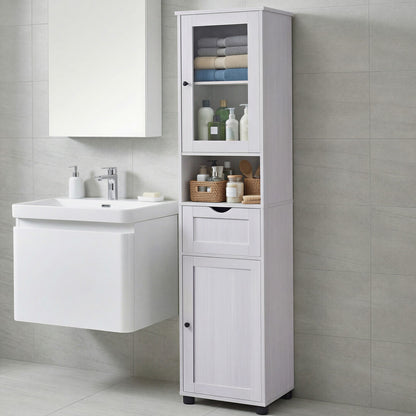 Tall Bathroom Cabinet, Slim Bathroom Storage Cupboard - image 4