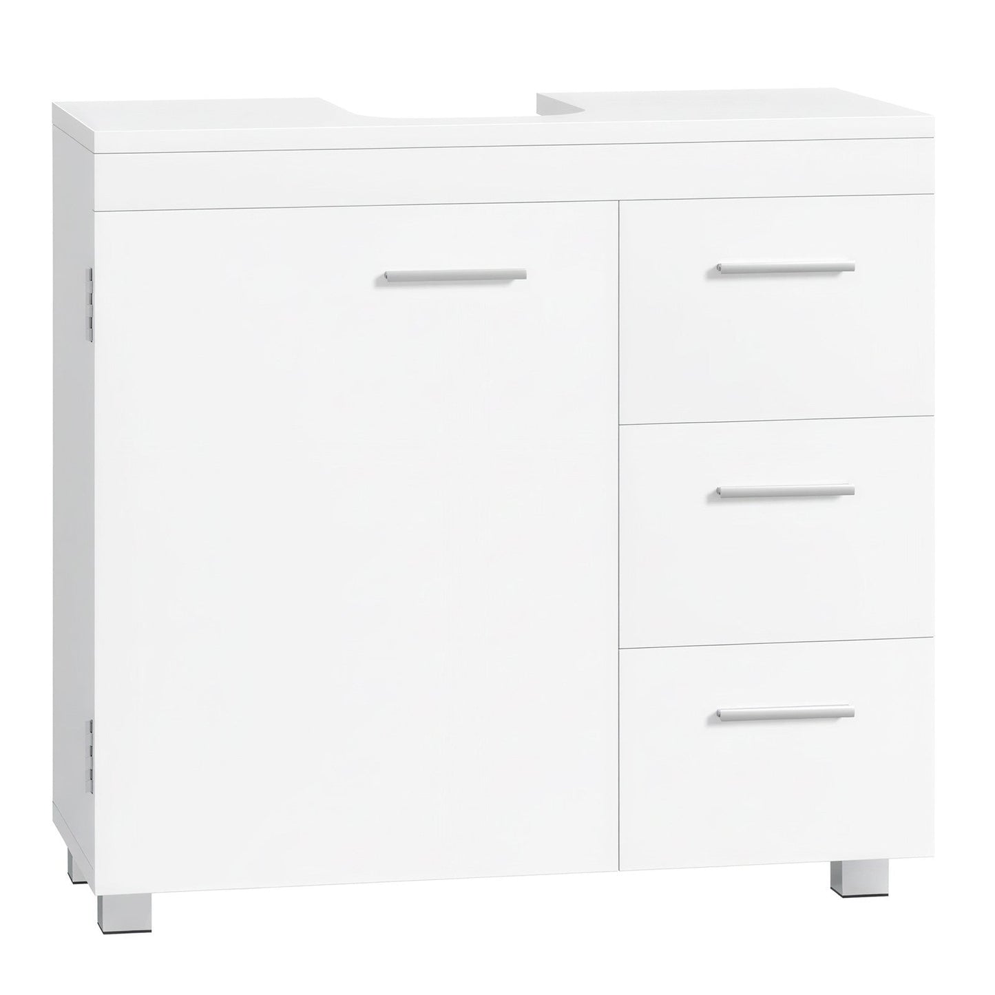 Pedestal Under Sink Bathroom Storage Cabinet, Bathroom vanity unit with 3 Drawers, 30 x 70 x 64 cm, White - image 1