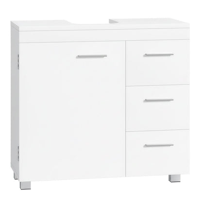Pedestal Under Sink Bathroom Storage Cabinet, Bathroom vanity unit with 3 Drawers, 30 x 70 x 64 cm, White - image 1