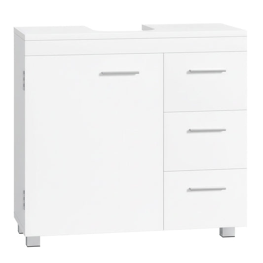 Pedestal Under Sink Bathroom Storage Cabinet, Bathroom vanity unit with 3 Drawers, 30 x 70 x 64 cm, White - image 1