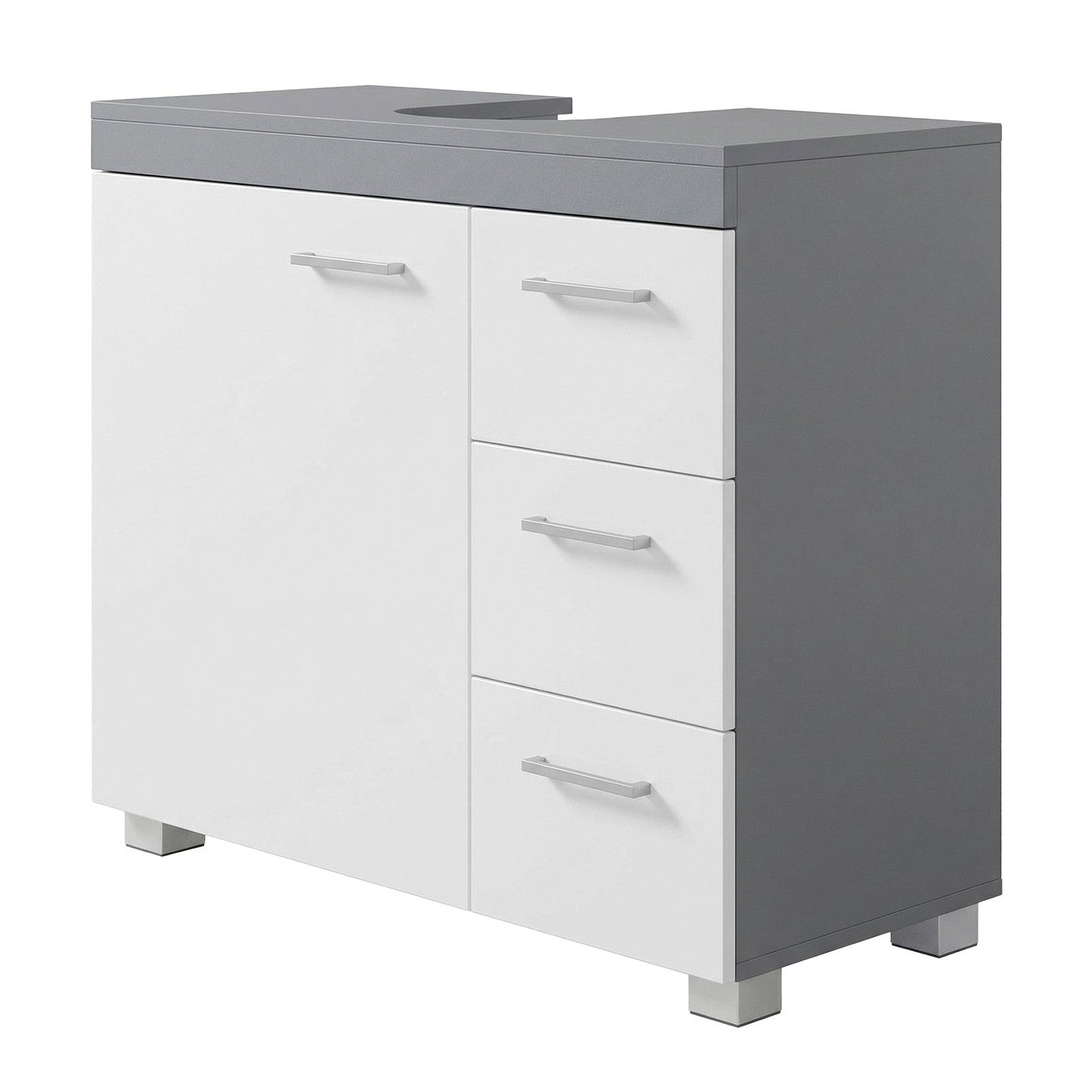 Pedestal Under Sink Bathroom Storage Cabinet, Bathroom vanity unit with 3 Drawers, 30 x 70 x 64 cm, White - image 7