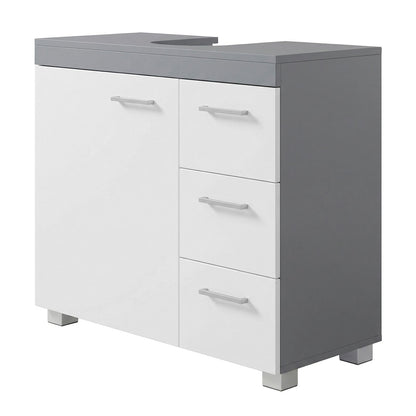 Pedestal Under Sink Bathroom Storage Cabinet, Bathroom vanity unit with 3 Drawers, 30 x 70 x 64 cm, White - image 7