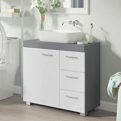 Pedestal Under Sink Bathroom Storage Cabinet, Bathroom vanity unit with 3 Drawers, 30 x 70 x 64 cm, White - image 11