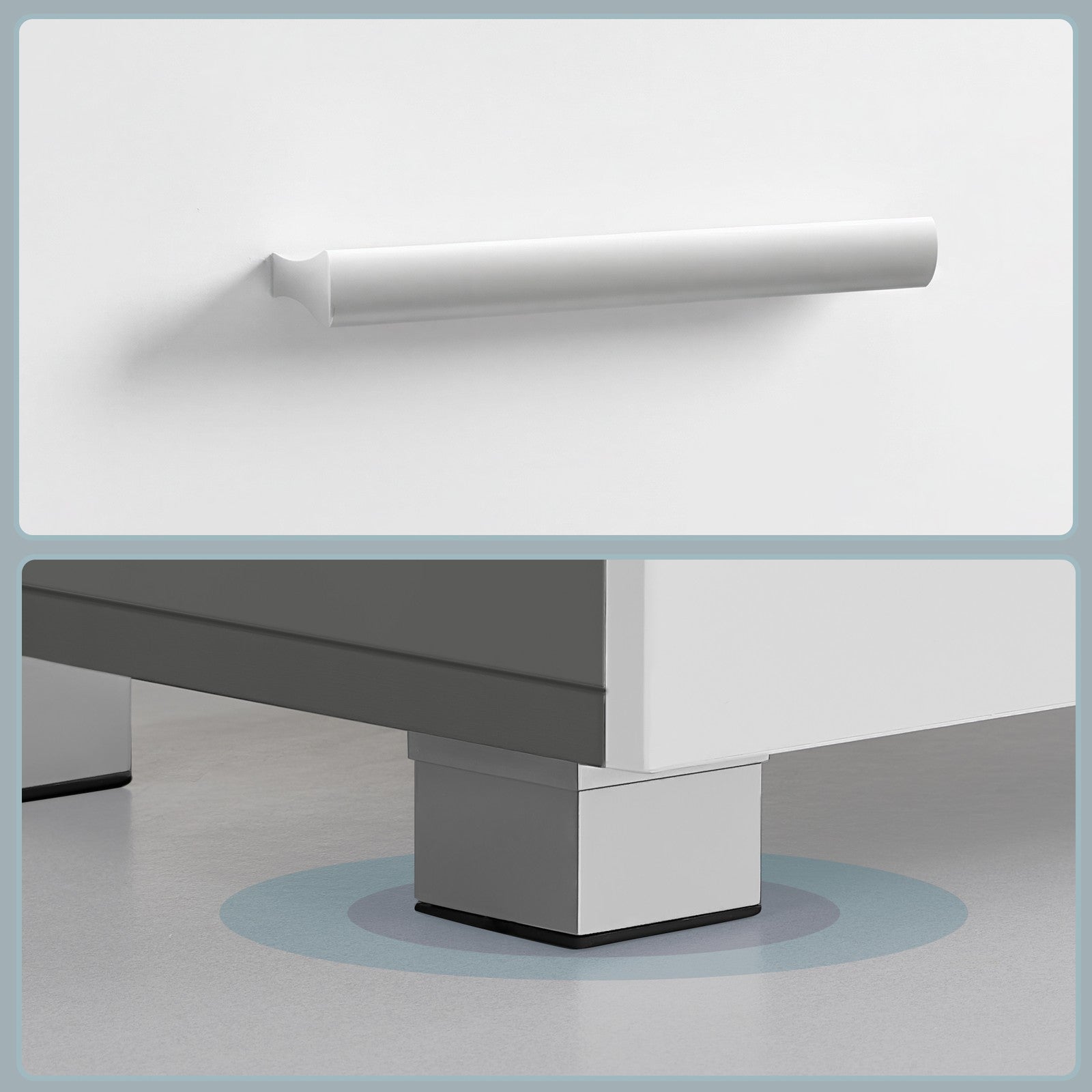 Pedestal Under Sink Bathroom Storage Cabinet, Bathroom vanity unit with 3 Drawers, 30 x 70 x 64 cm, White - image 14