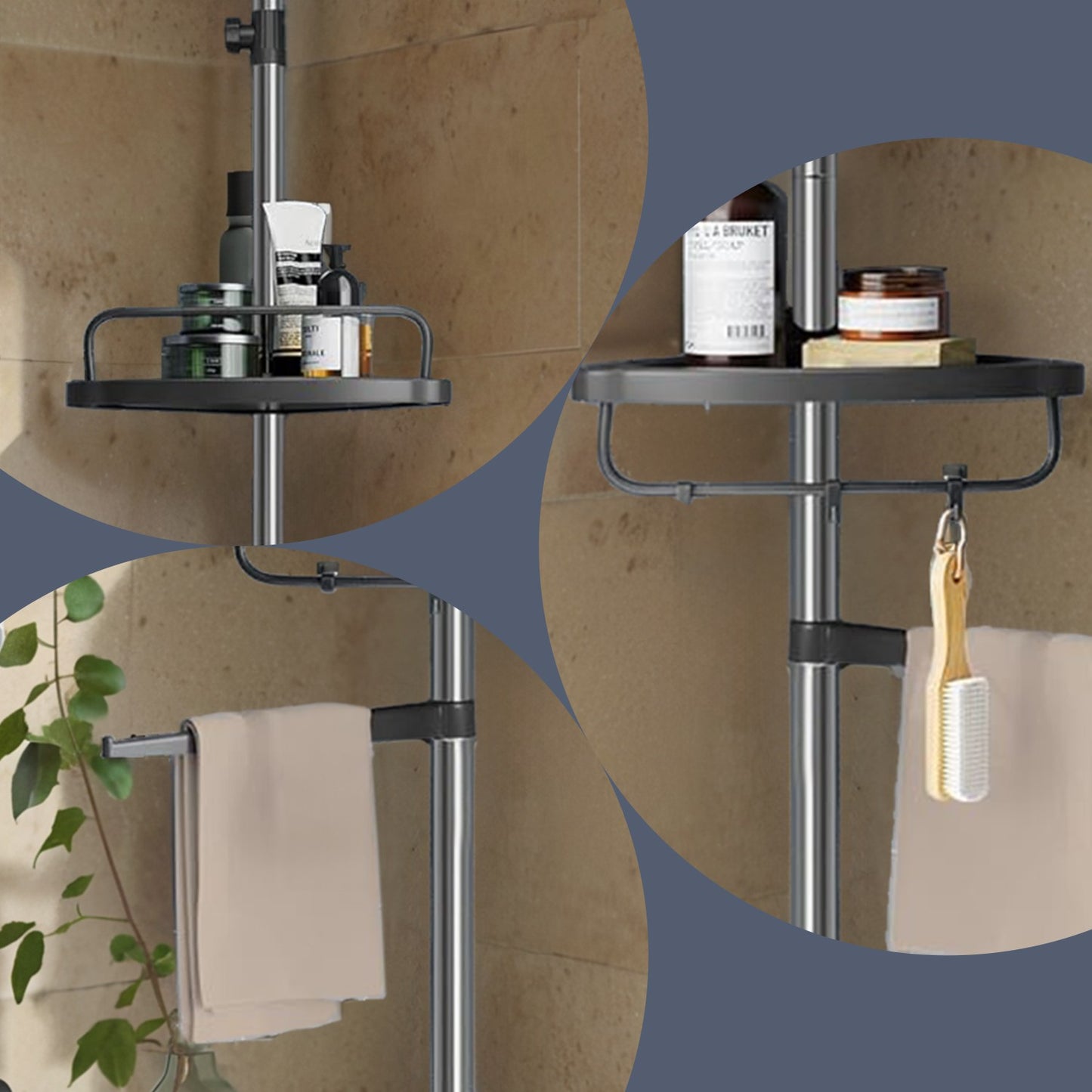 Shower Caddy, Telescopic Corner Shower Shelf for Bathroom, Stainless Steel - image 5
