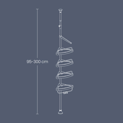 Shower Caddy, Telescopic Corner Shower Shelf for Bathroom, Stainless Steel - image 6