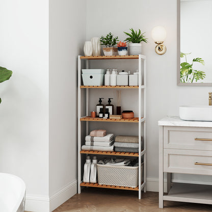 5-Tier Bamboo Storage Shelf, Shelving Unit, Multifunctional - image 1
