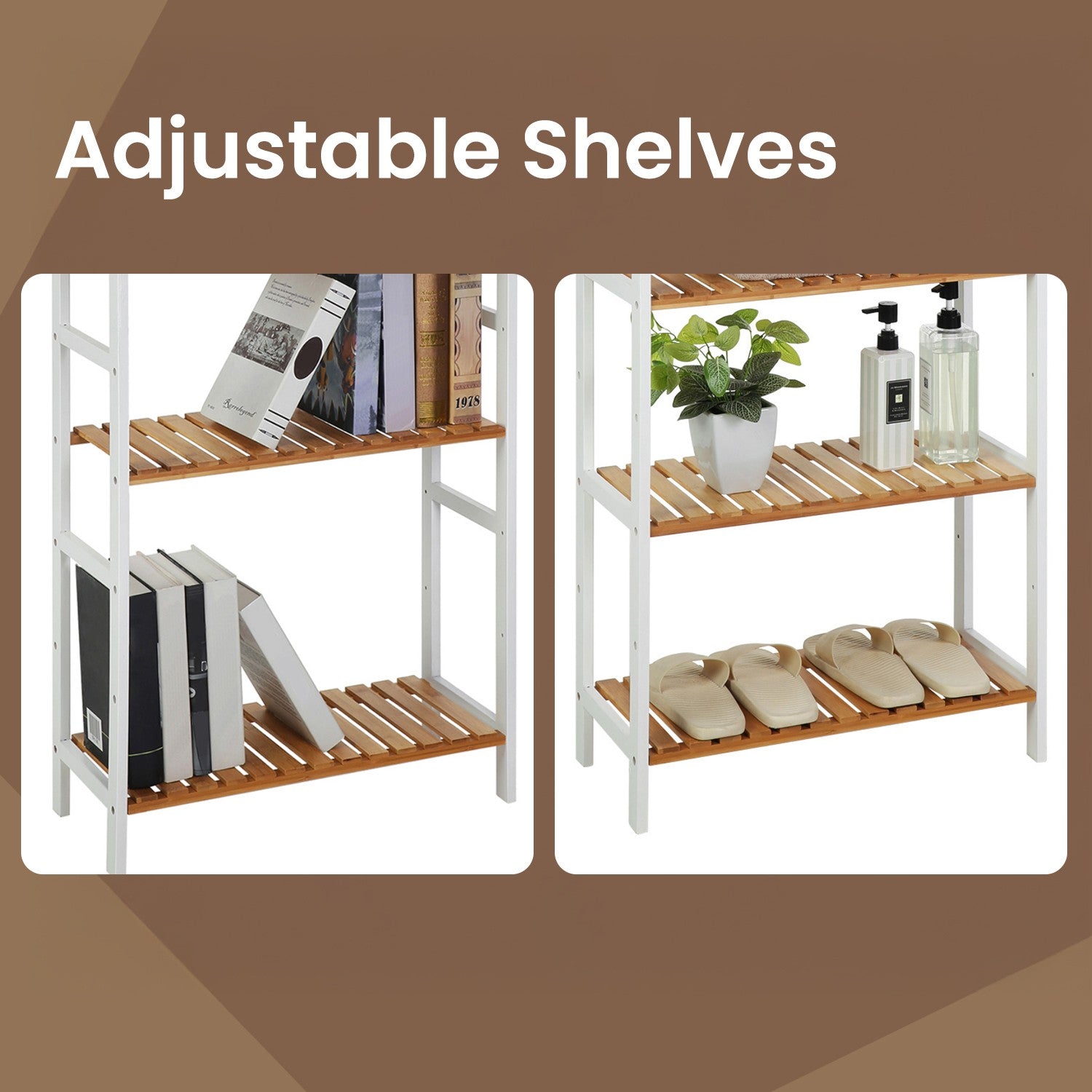 5-Tier Bamboo Storage Shelf, Shelving Unit, Multifunctional - image 5