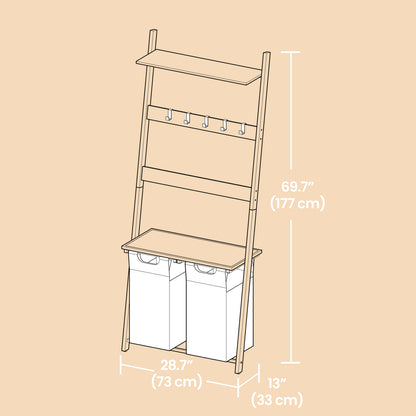 2-Compartment Laundry Basket, Pull-Out Bags, Blanket Ladder - image 5