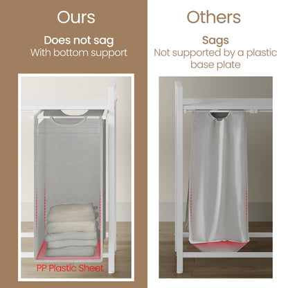 3-Section Laundry Hamper with Removable Bags, Laundry Basket with Shelf for Bedroom, 3 x 38 L, Black and Grey - image 24