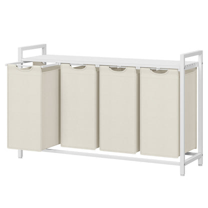 3-Section Laundry Hamper with Removable Bags, Laundry Basket with Shelf for Bedroom, 3 x 38 L, Black and Grey - image 30