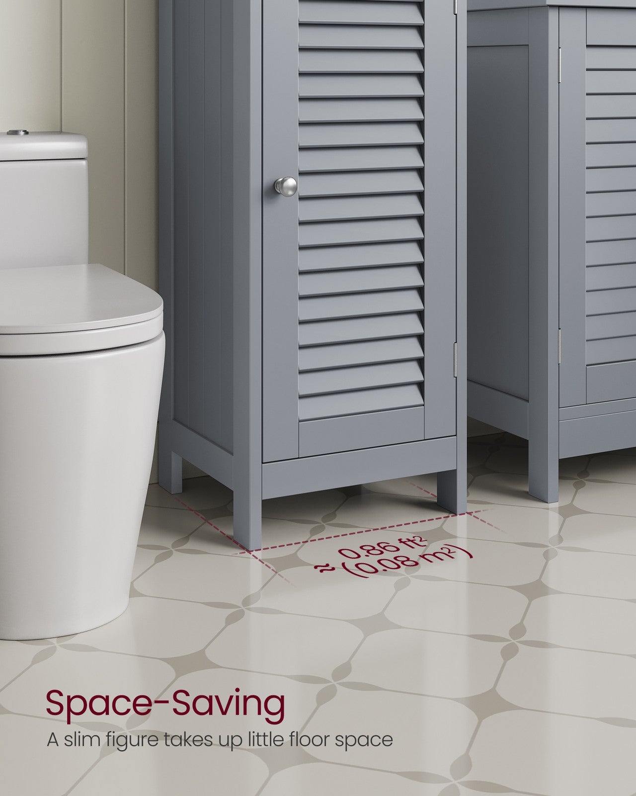 Bathroom Storage Cabinet with Drawer and Door Dove Grey - image 3