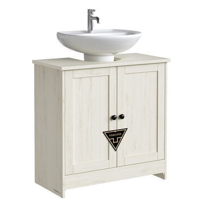 Bathroom Under Sink Cabinet Superfast Toolless Assembly Rustic White - image 1