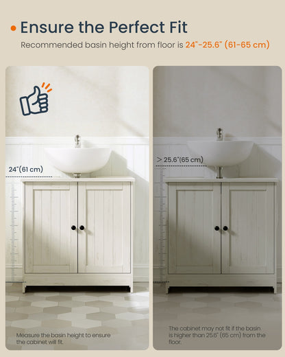 Bathroom Under Sink Cabinet Superfast Toolless Assembly Rustic White - image 8