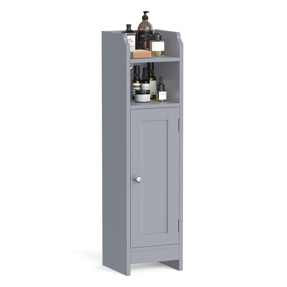 Freestanding Slim Bathroom Cabinet with Door and Shelves - image 1