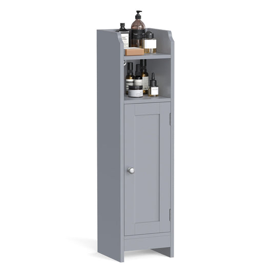 Freestanding Slim Bathroom Cabinet with Door and Shelves - image 1