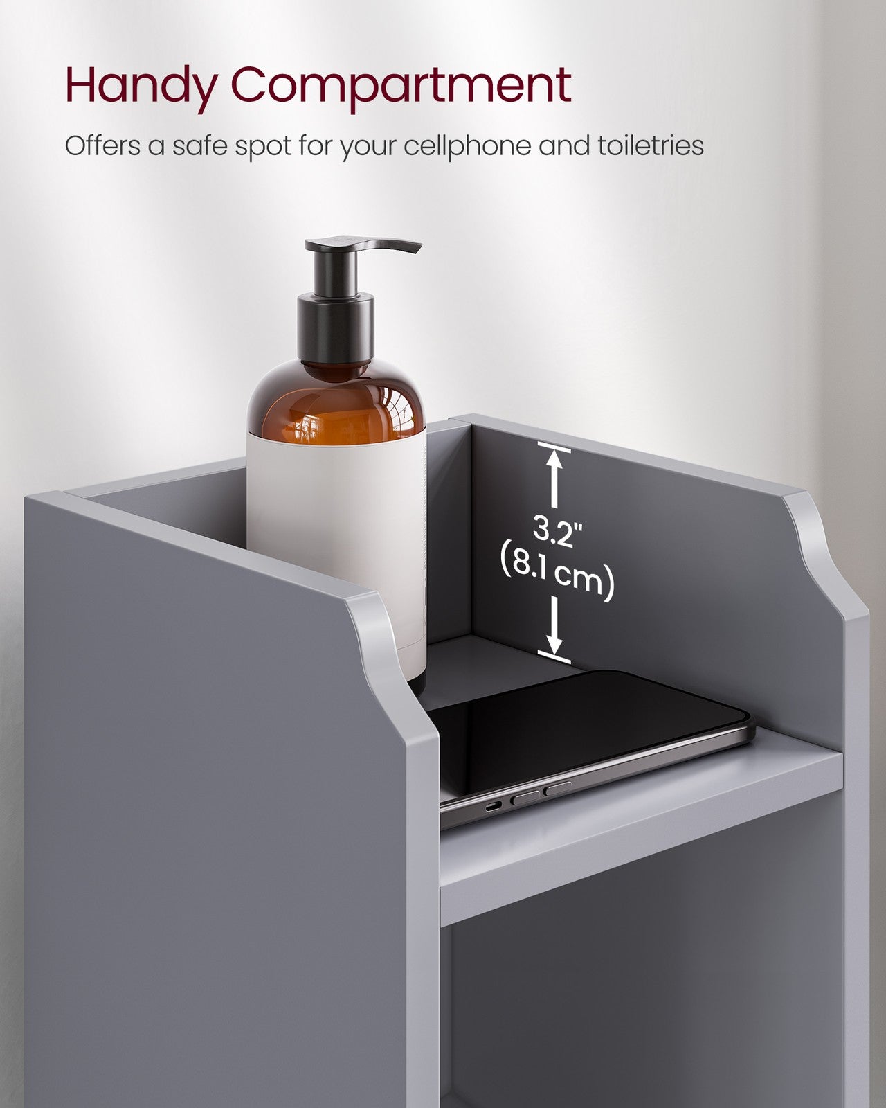 Freestanding Slim Bathroom Cabinet with Door and Shelves - image 6