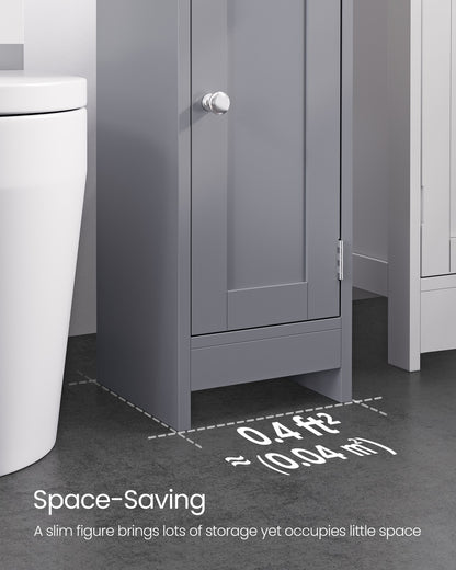 Freestanding Slim Bathroom Cabinet with Door and Shelves - image 7