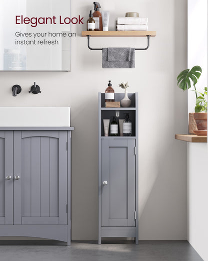 Freestanding Slim Bathroom Cabinet with Door and Shelves - image 8