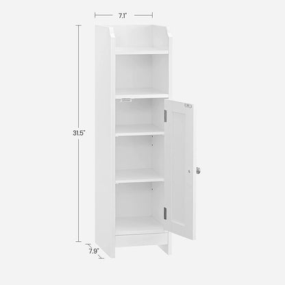 Freestanding Slim Bathroom Cabinet with Door and Shelves - image 11