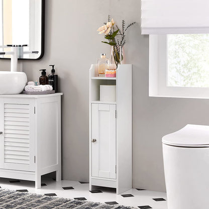Freestanding Slim Bathroom Cabinet with Door and Shelves - image 12