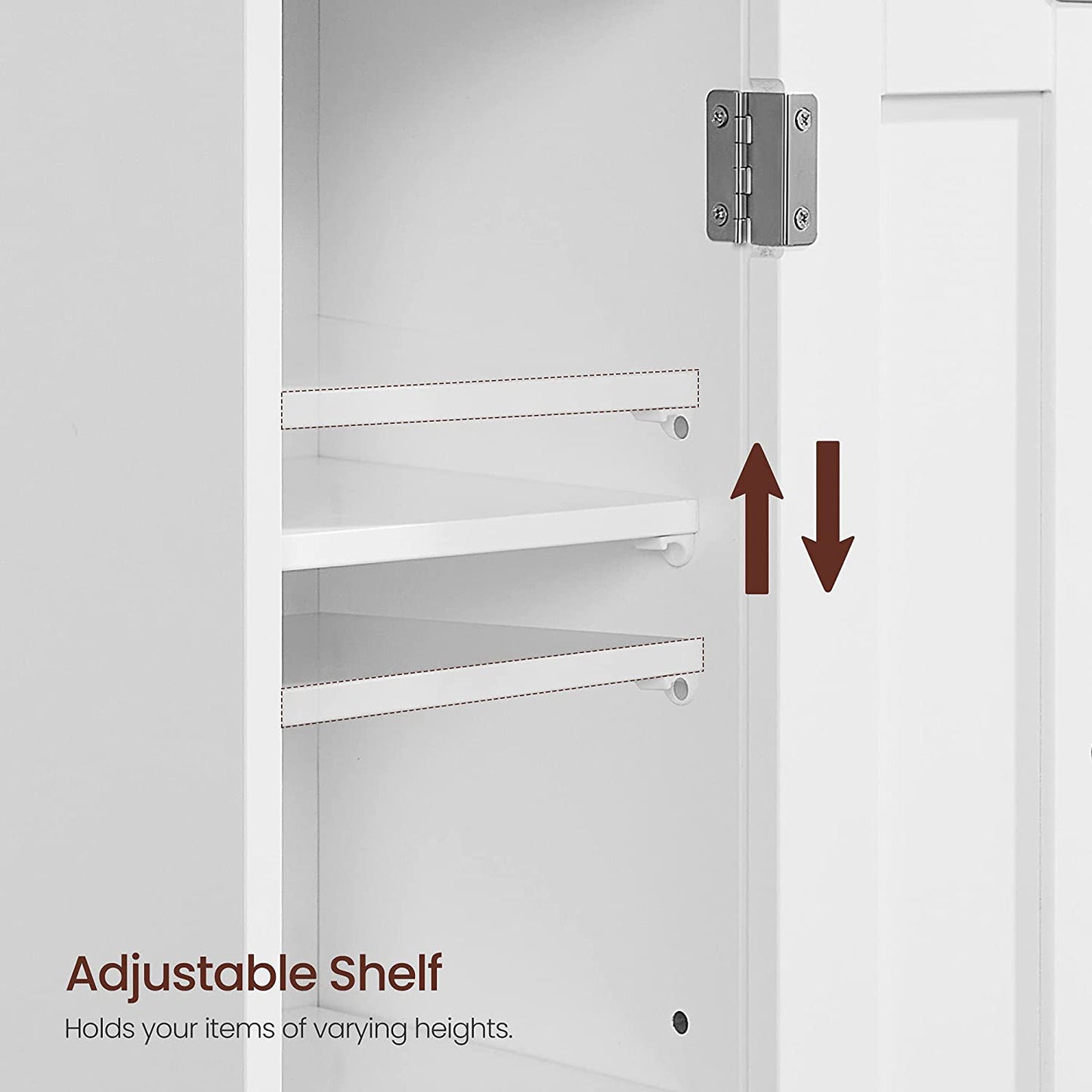 Freestanding Slim Bathroom Cabinet with Door and Shelves - image 14