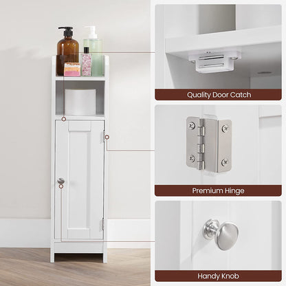 Freestanding Slim Bathroom Cabinet with Door and Shelves - image 15