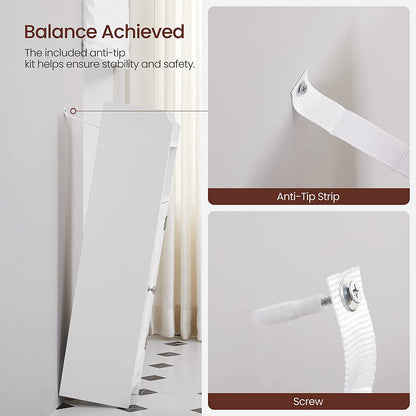 Freestanding Slim Bathroom Cabinet with Door and Shelves - image 16
