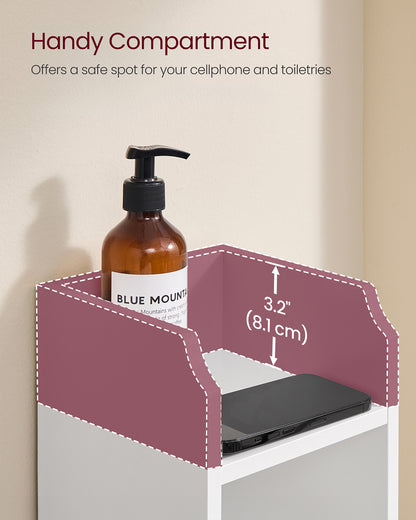 Freestanding Slim Bathroom Cabinet with Door and Shelves - image 22