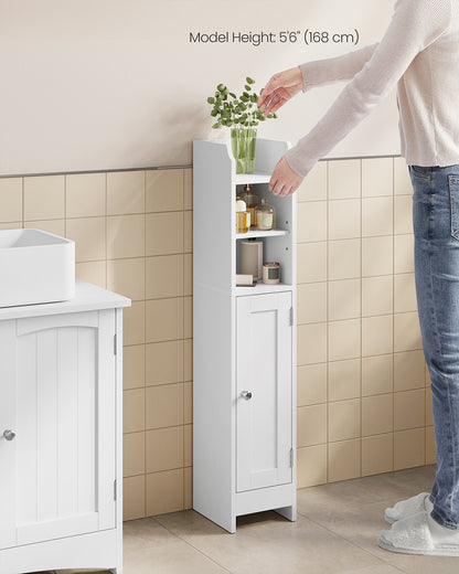 Freestanding Slim Bathroom Cabinet with Door and Shelves - image 25