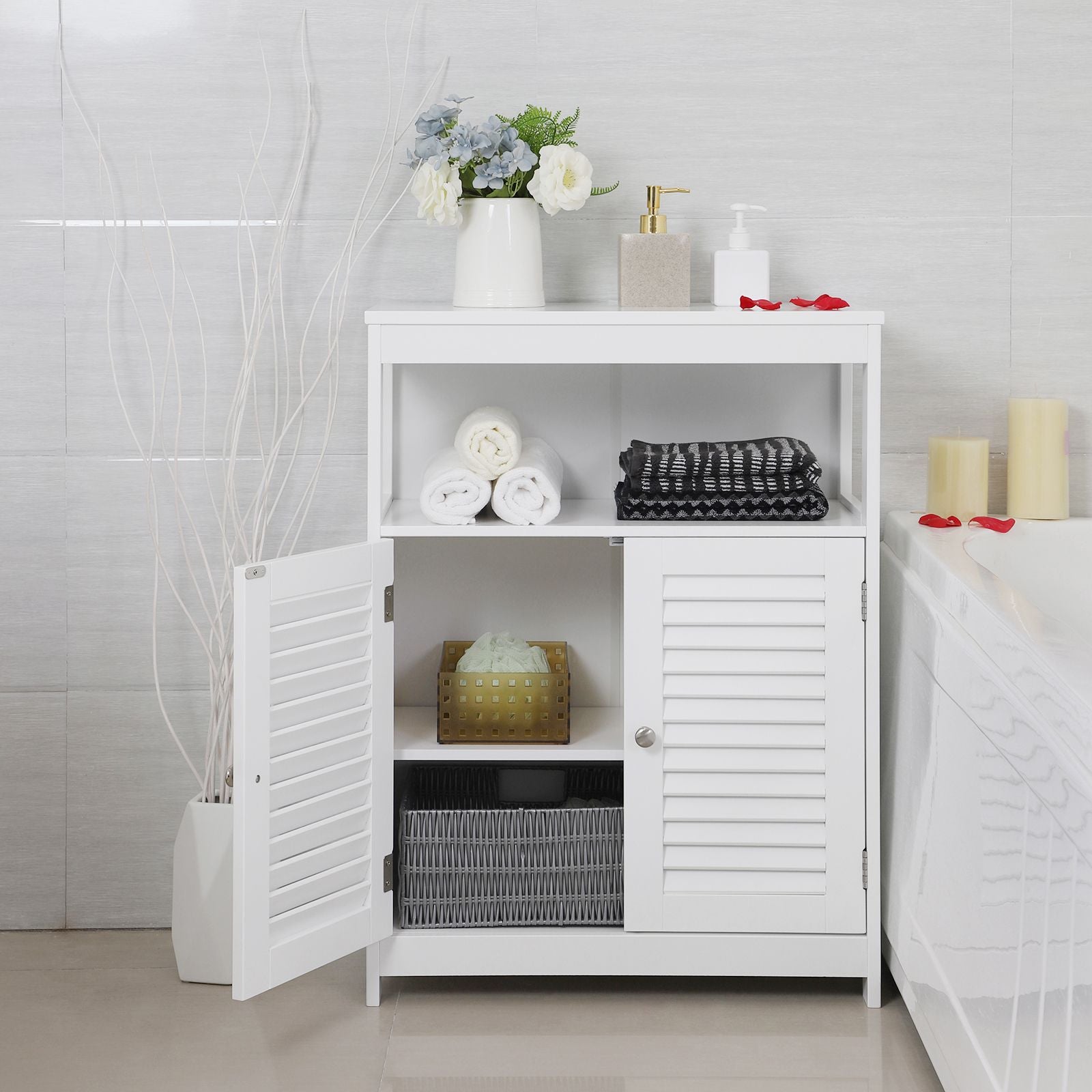 Wooden Bathroom Floor Cabinet - image 3