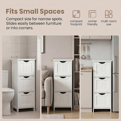 Bathroom Floor Storage Cabinet with 4 Drawers Mystic Grey - image 37