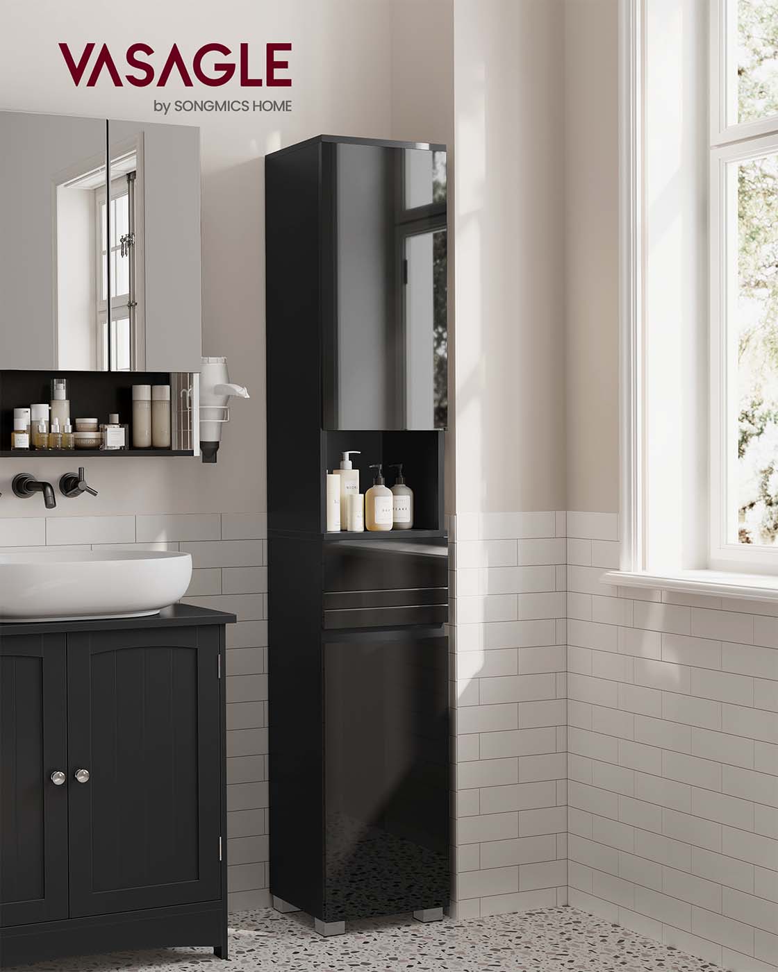 Sleek Bathroom Cabinet with a Drawer - image 2
