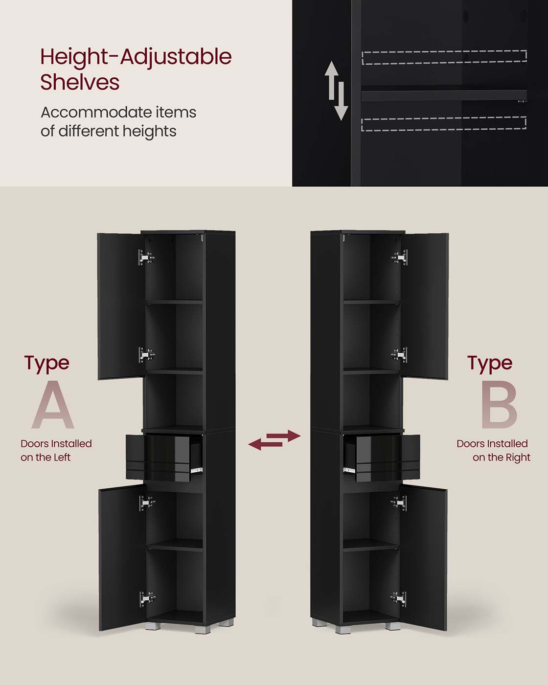 Sleek Bathroom Cabinet with a Drawer - image 4