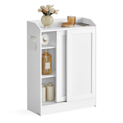 Bathroom Cabinet with Adjustable Shelf 30 x 60 x 110 cm Cloud White - image 1