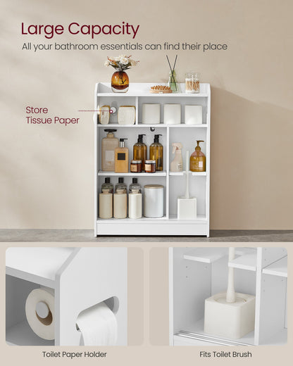 Bathroom Cabinet with Adjustable Shelf 30 x 60 x 110 cm Cloud White - image 3