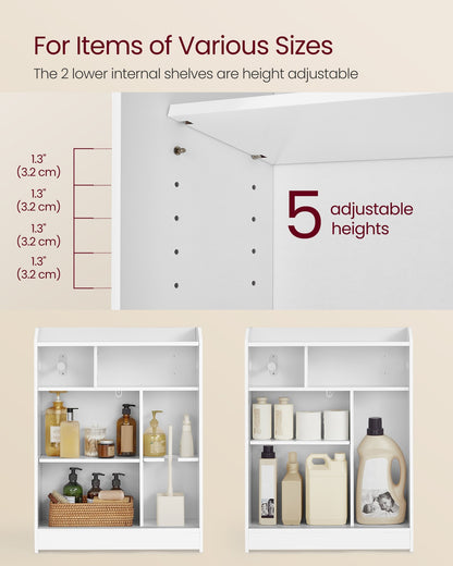 Bathroom Cabinet with Adjustable Shelf 30 x 60 x 110 cm Cloud White - image 6