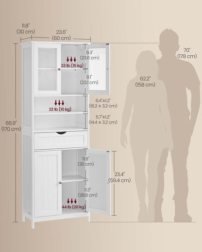 Freestanding storage cabinet with adjustable shelves and drawer - image 5