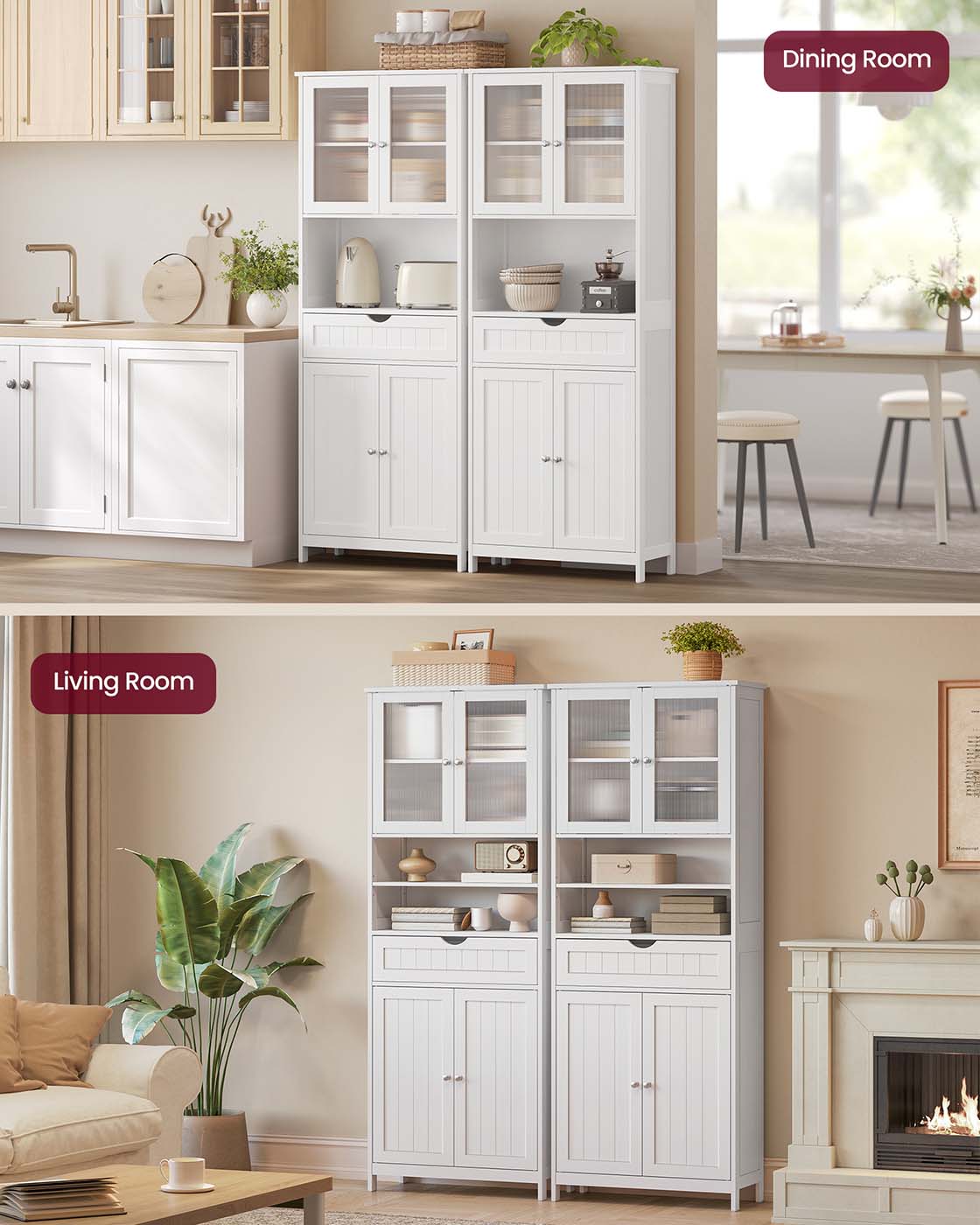 Freestanding storage cabinet with adjustable shelves and drawer - image 6