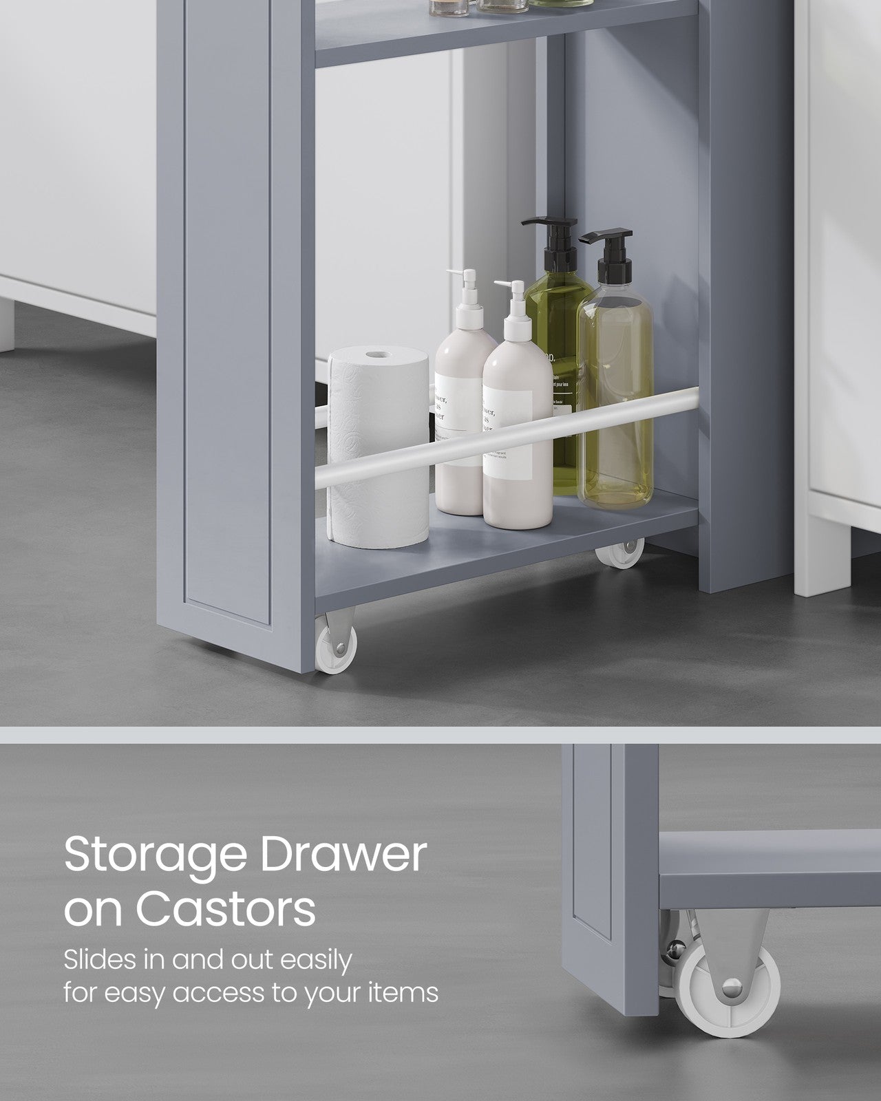Small Freestanding Bathroom Cabinet with Drawers - image 4