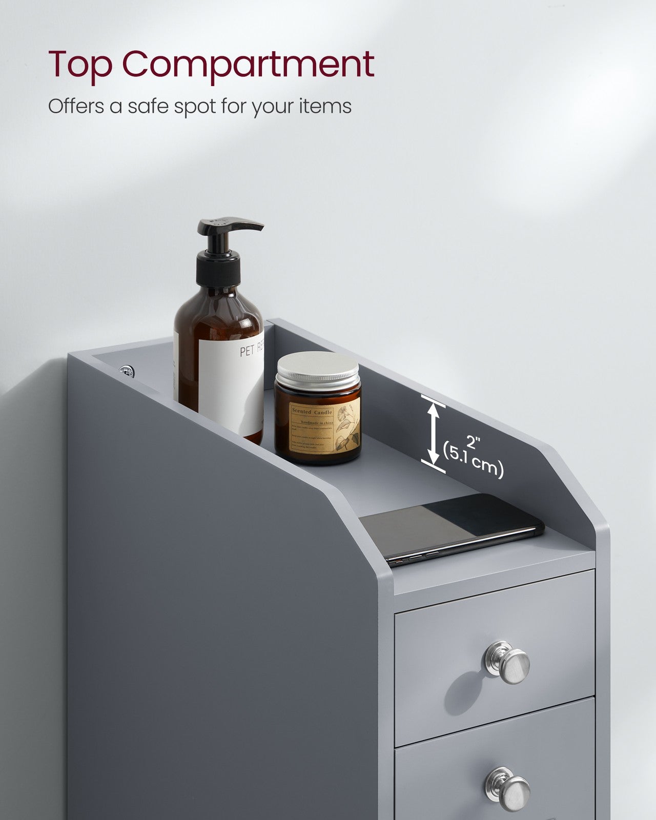 Small Freestanding Bathroom Cabinet with Drawers - image 5
